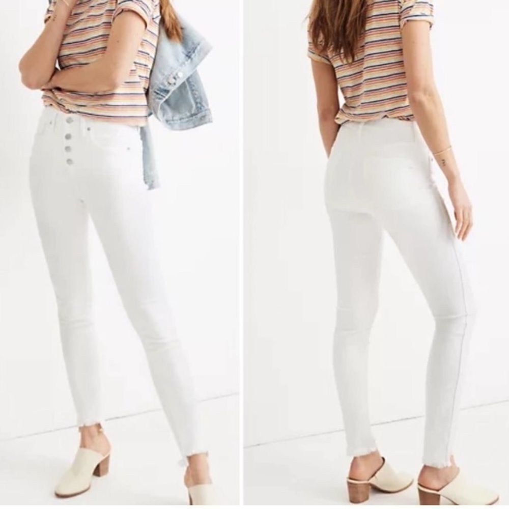 MADEWELL White 9” Mid-rise Skinny Jeans